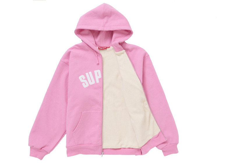 Supreme Arc Thermal Zip Up Hooded Sweatshirt Pink outlook