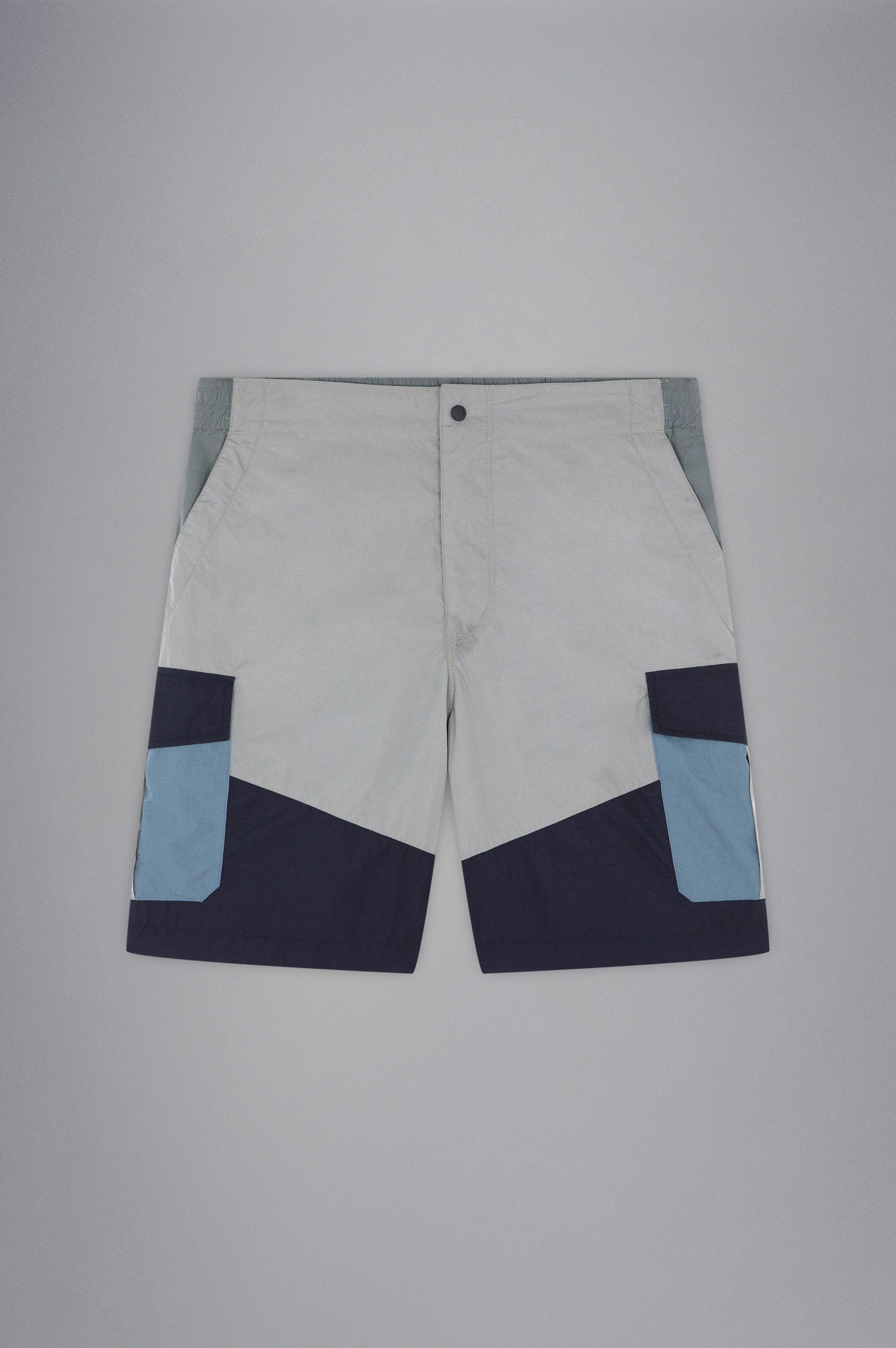 COLOR-BLOCK CRINKLE BERMUDA SHORTS - 1