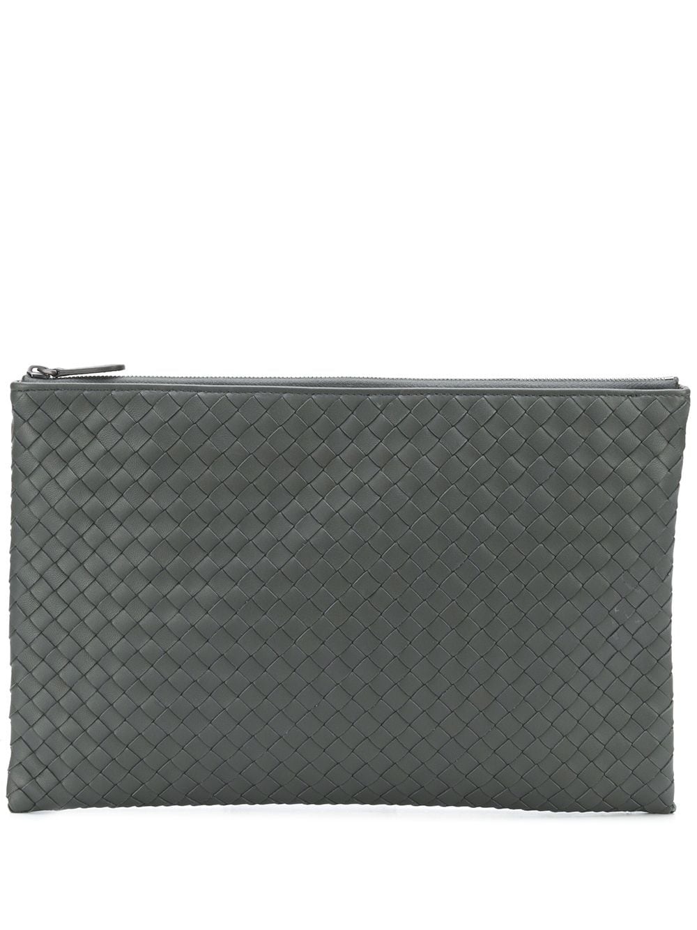 intrecciato weave clutch bag - 1