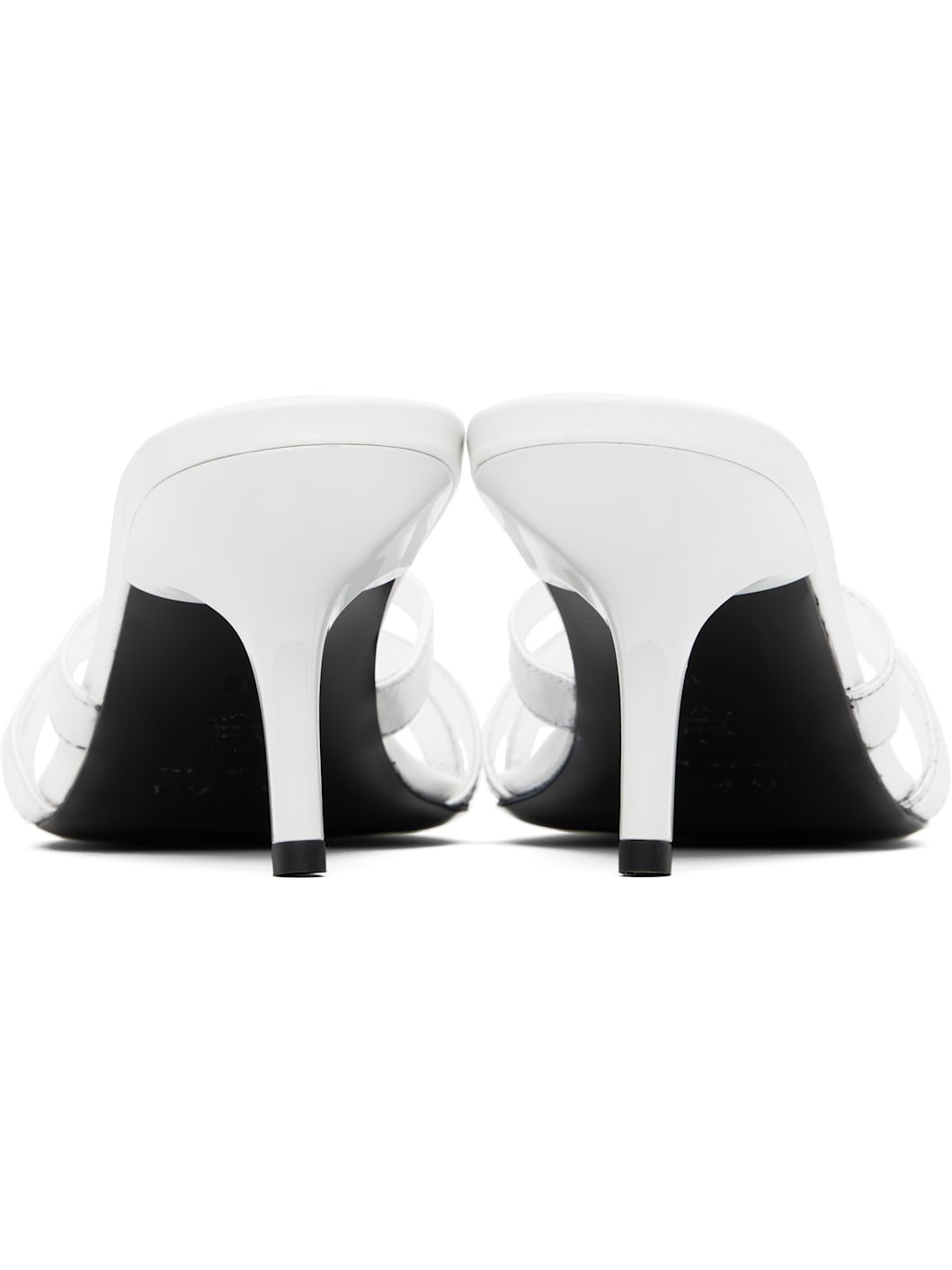 White Julie Creased Calf Leather Heeled Sandals - 2
