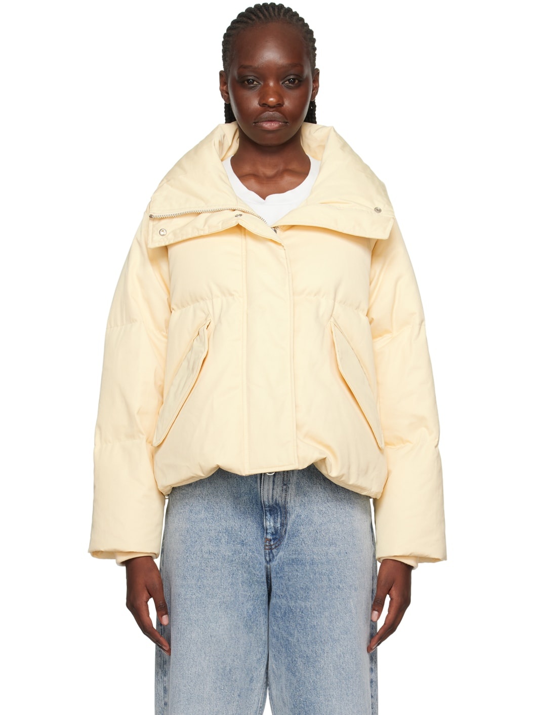 Beige Oversize Down Jacket - 1