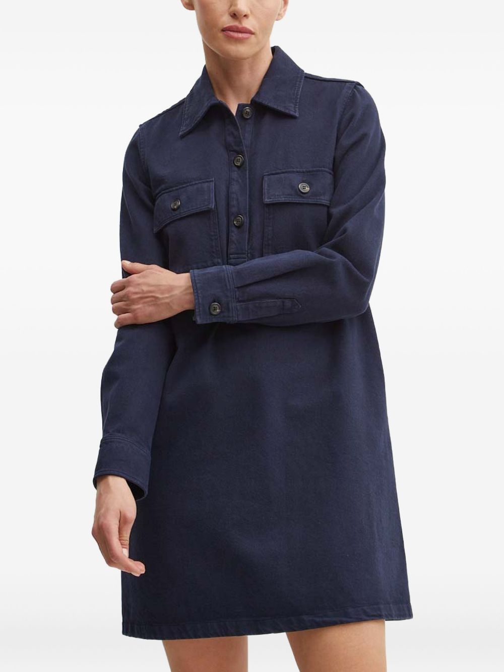 pocket-flap shirt dress - 2