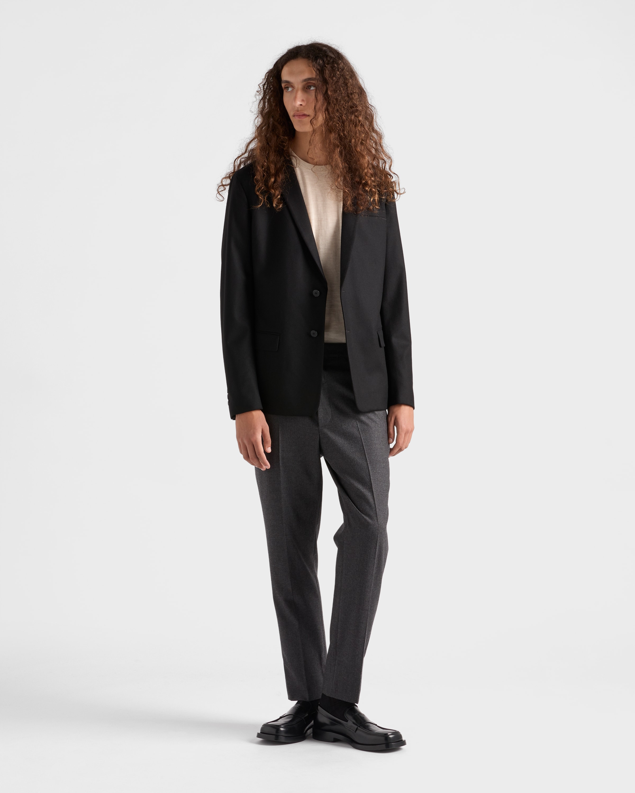 Single-breasted wool blend jacket - 2