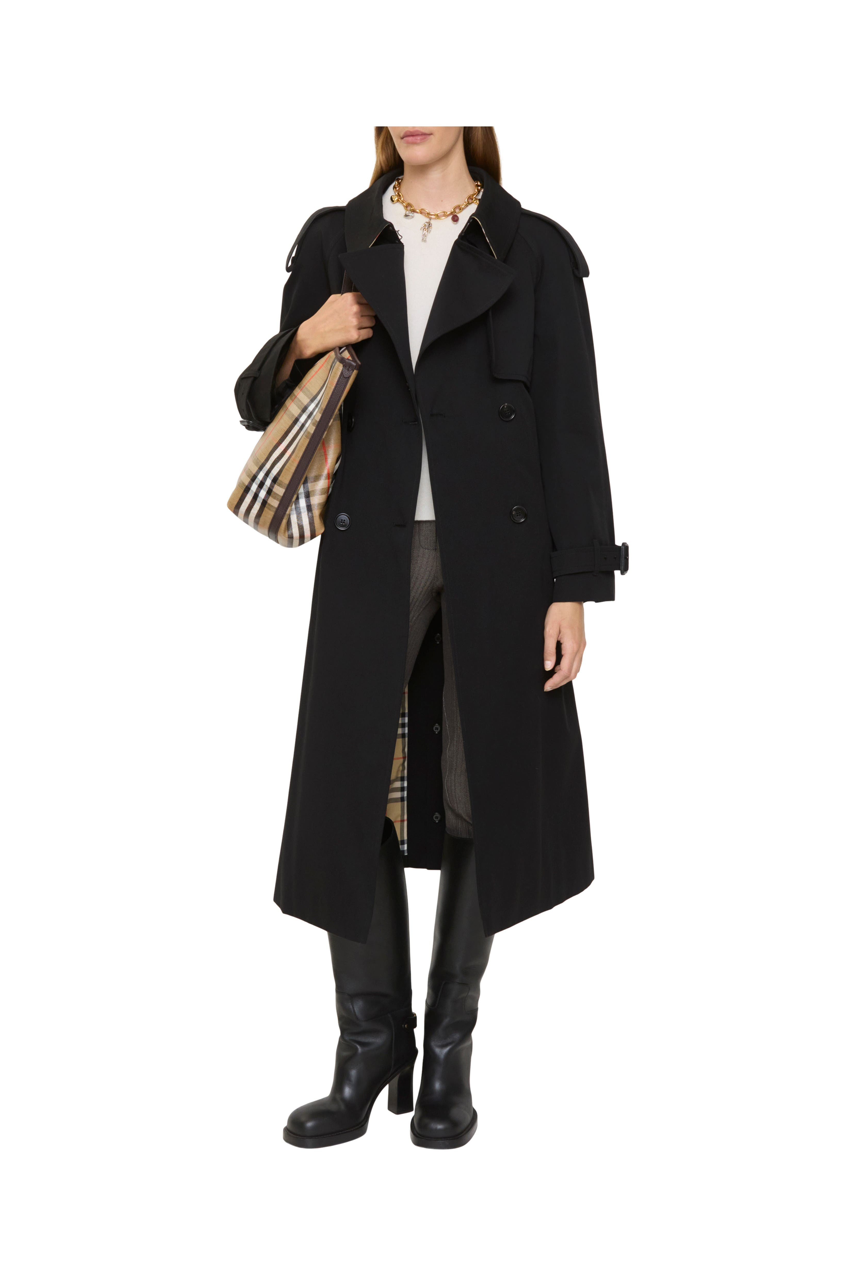 burberry Long Gabardine Fitzrovia Trench Coat in Black at Nordstrom - 3