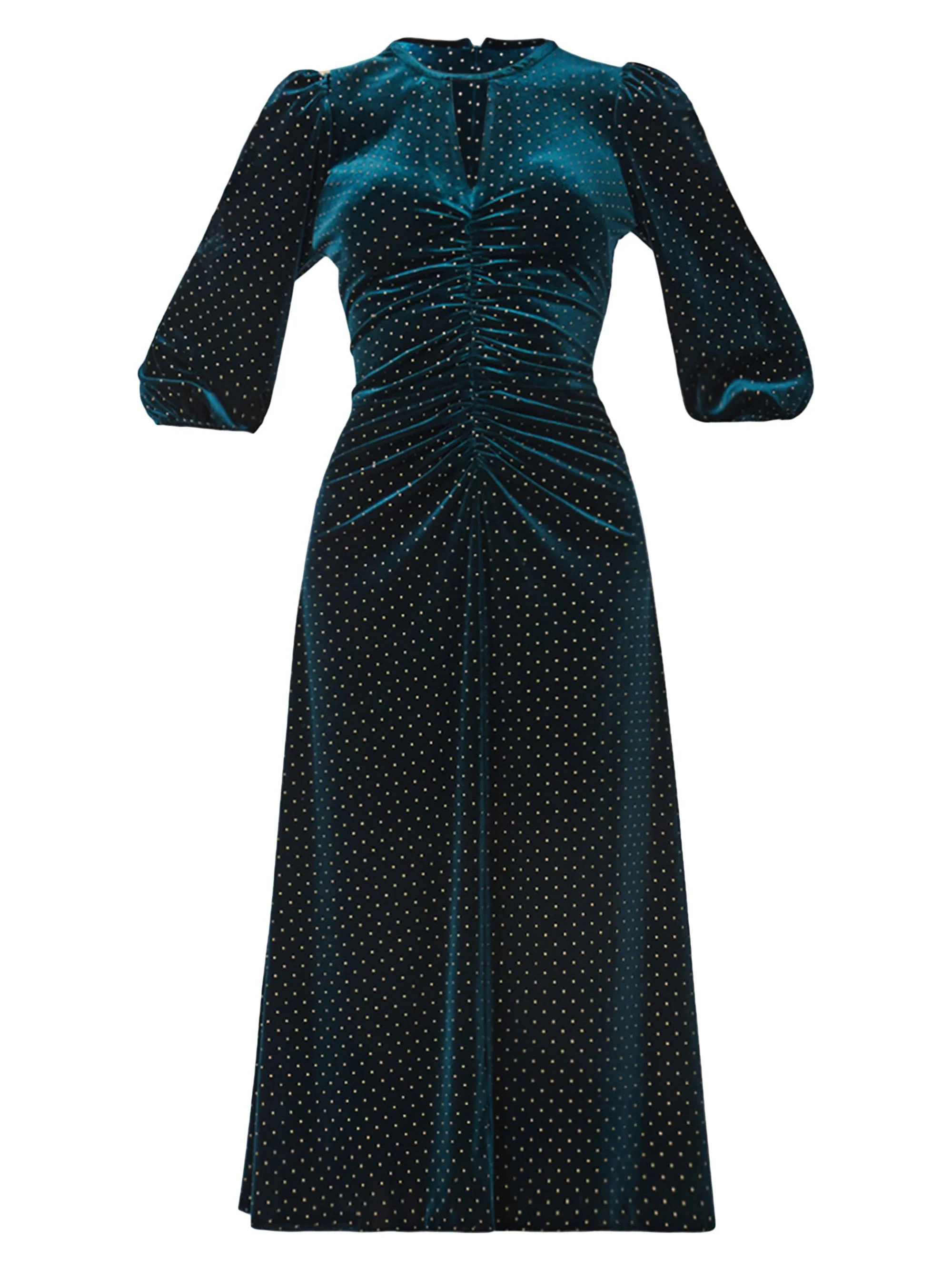 Women's Luna Velvet Midi-Dress - Emerald - 1