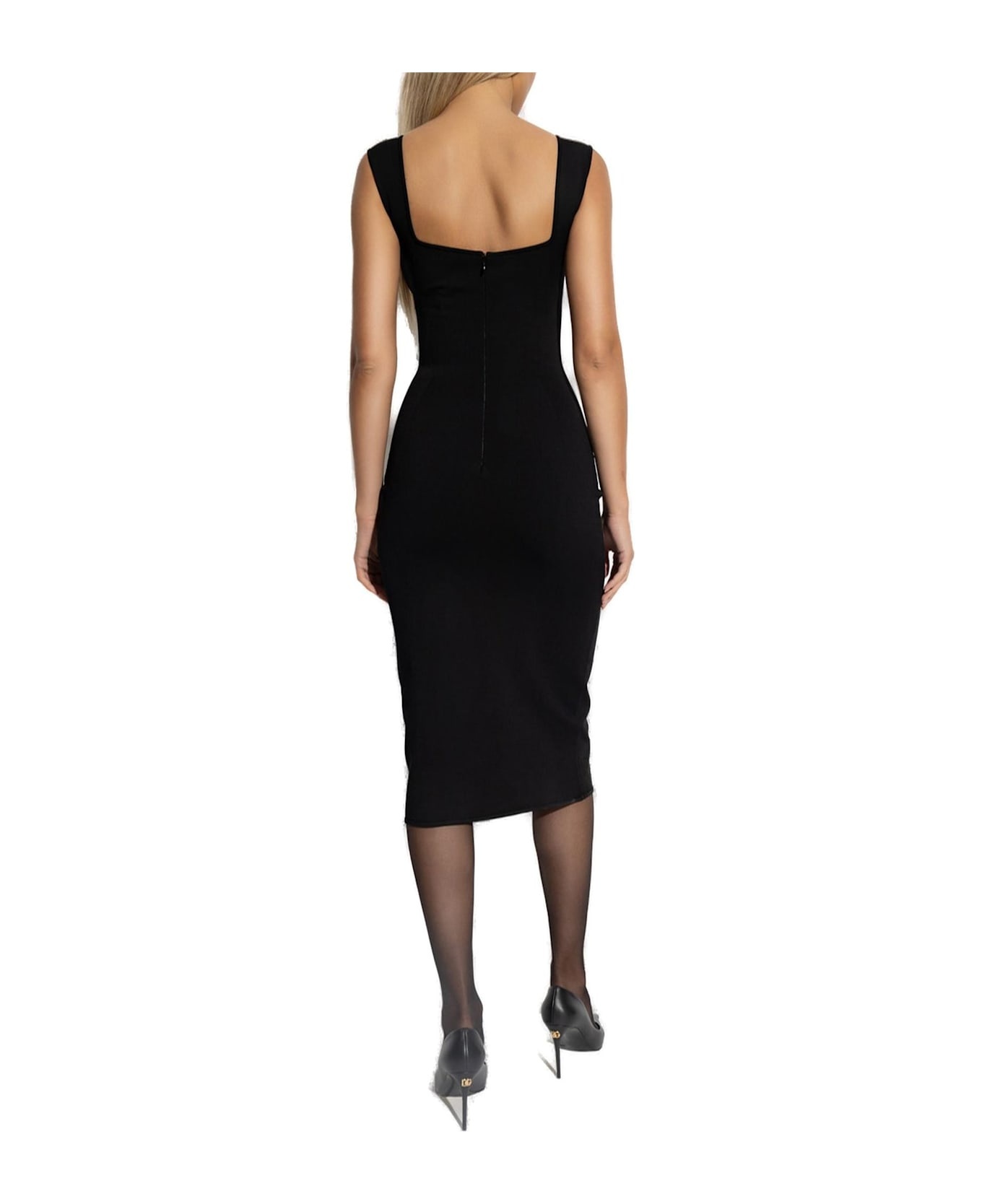 Dg Logo Plaque Sleeveless Knitted Dress - 3