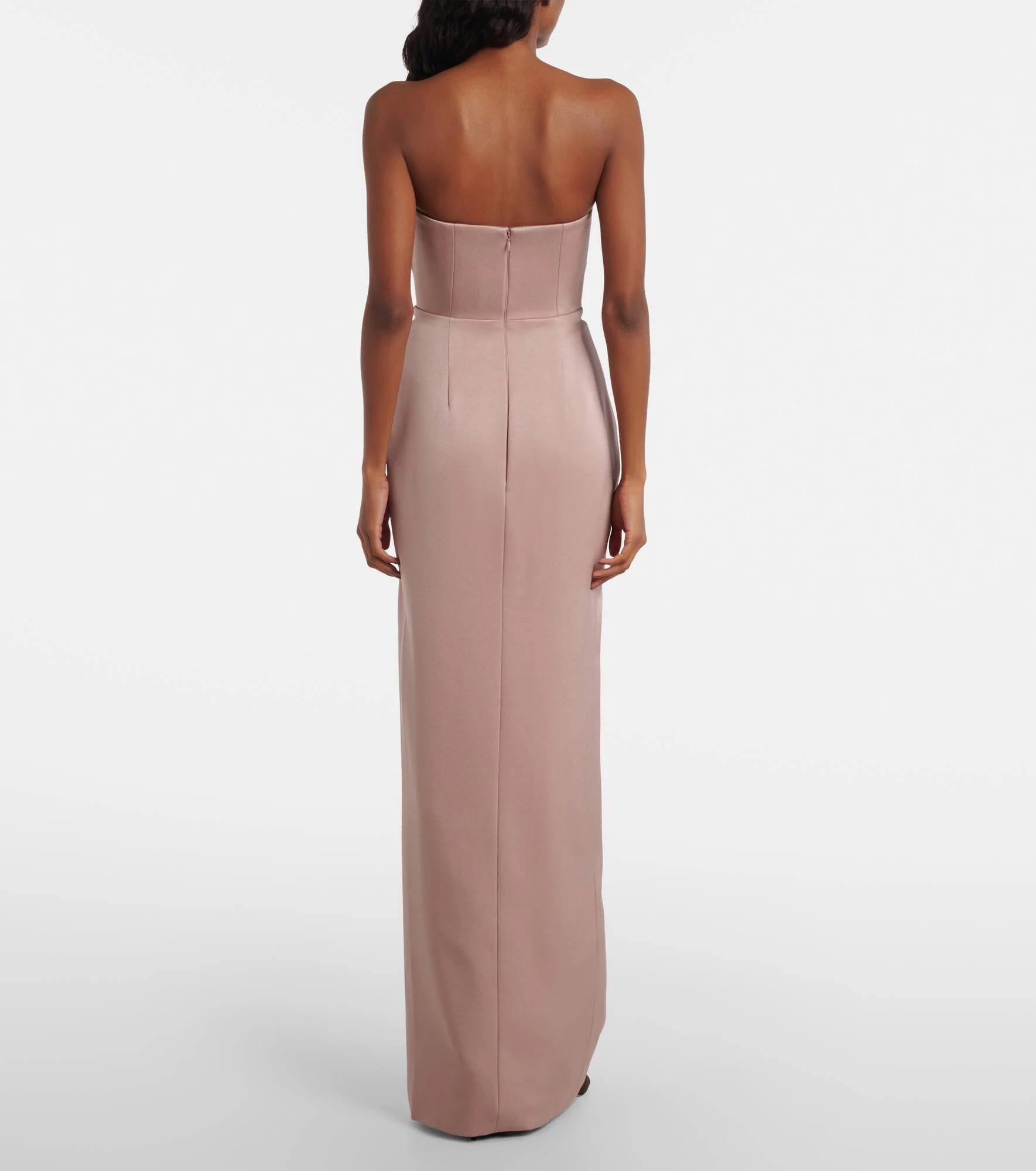 Draped Satin Bustier Gown