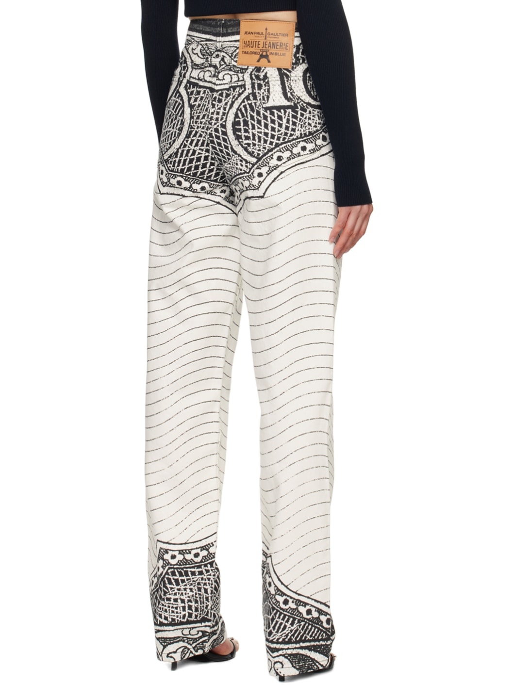 White Printed Jeans - 3