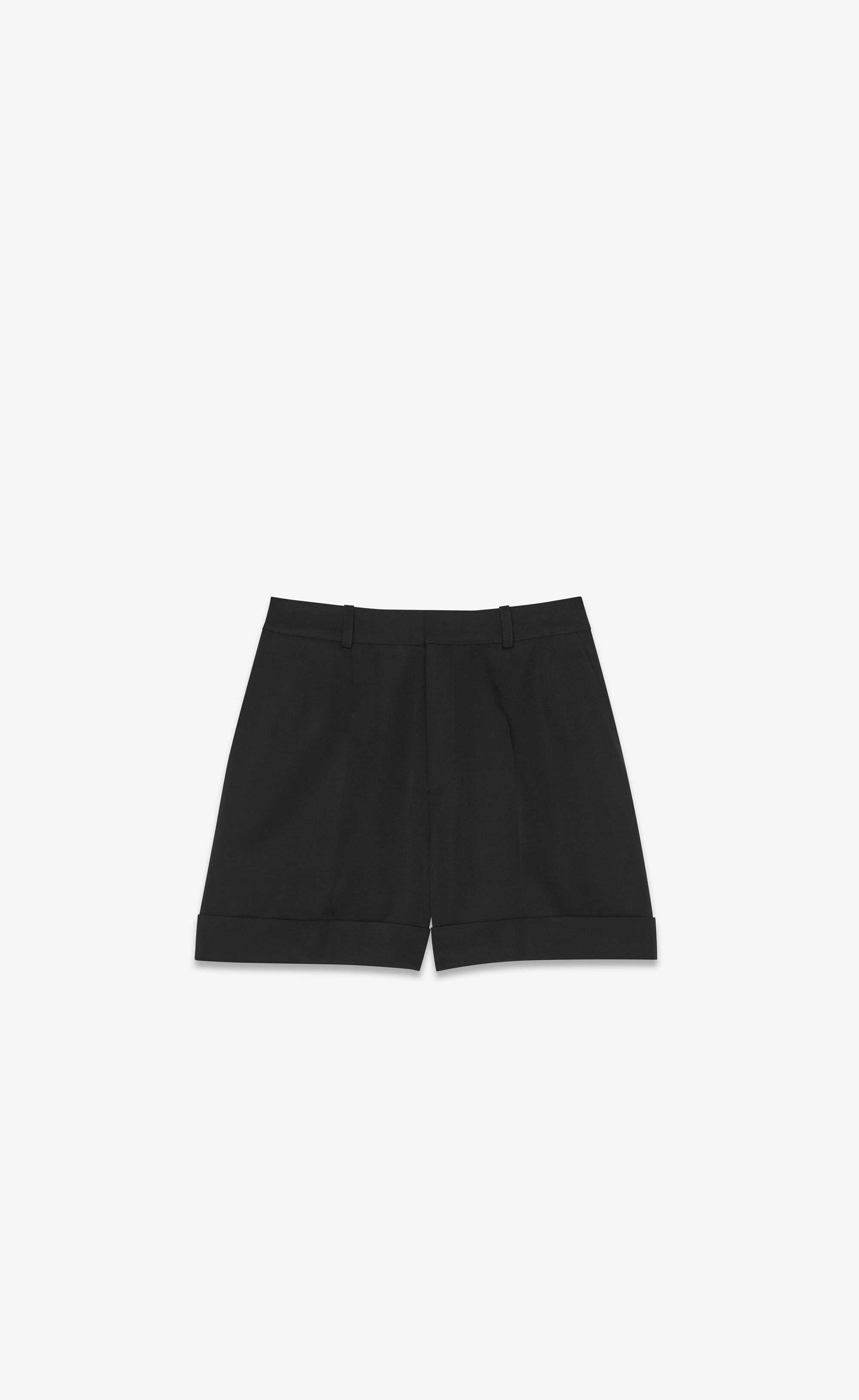 pleated shorts in wool twill - 1