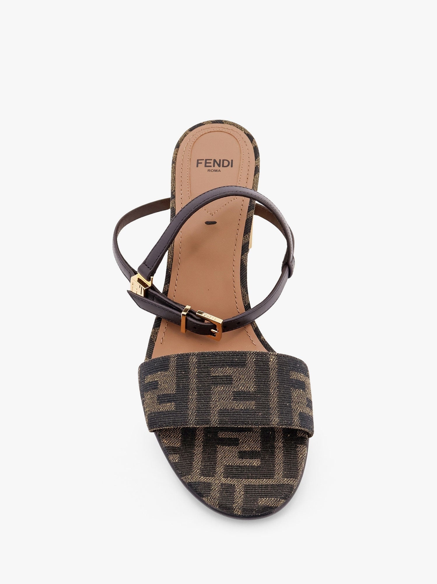 FENDI Delfina ff brown jacquard sandals デルフィナ Fendi Delfina FF Jacquard Block-Heel Sandals | Neiman Marcus