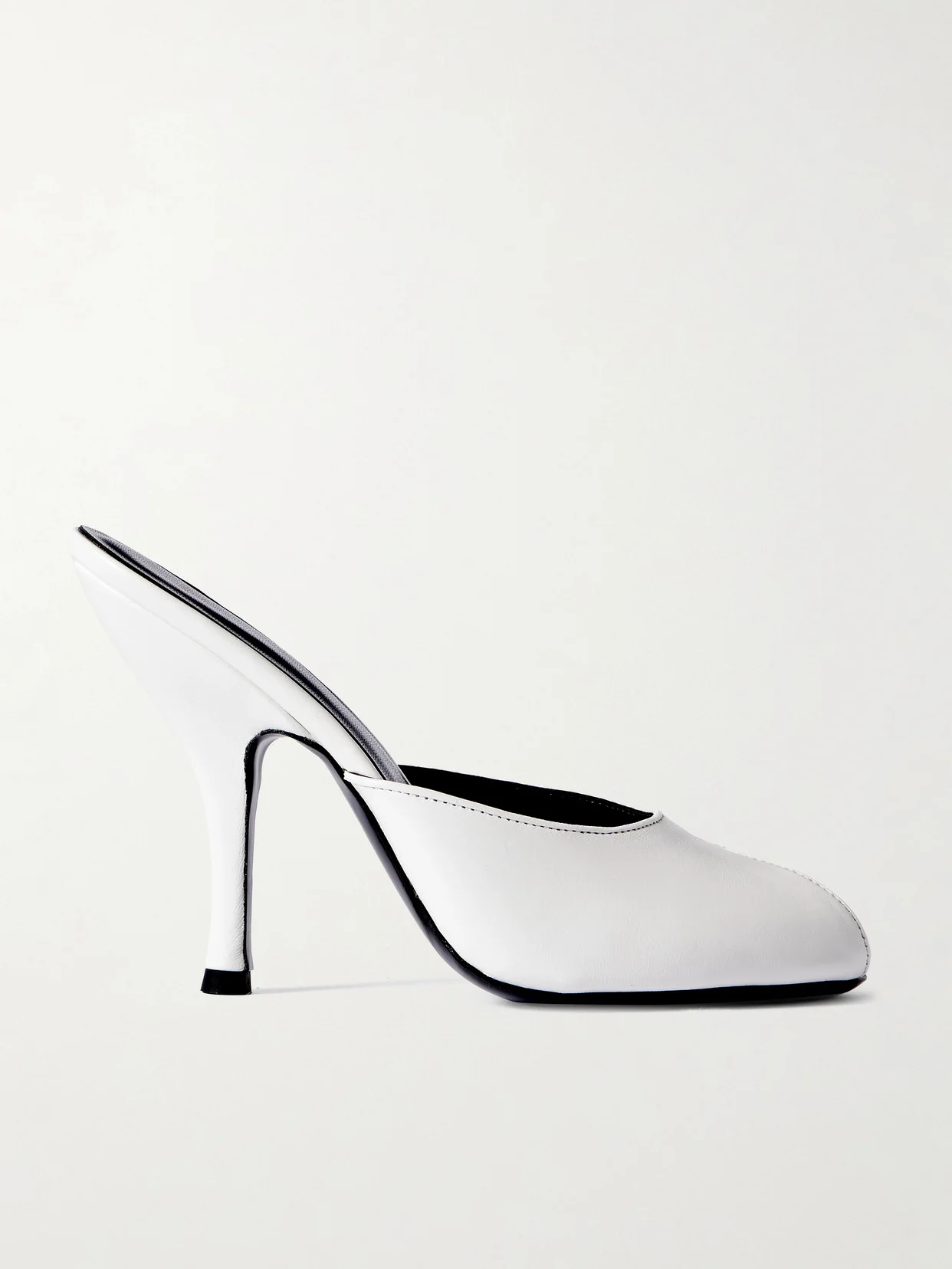 Date Cutout Leather Mules - 1