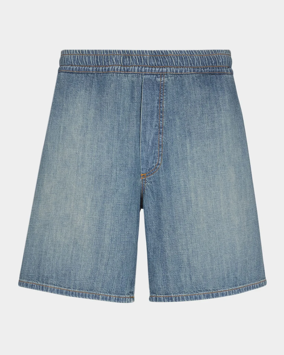 Men's Faded Denim Stretch Pull-On Shorts - 1