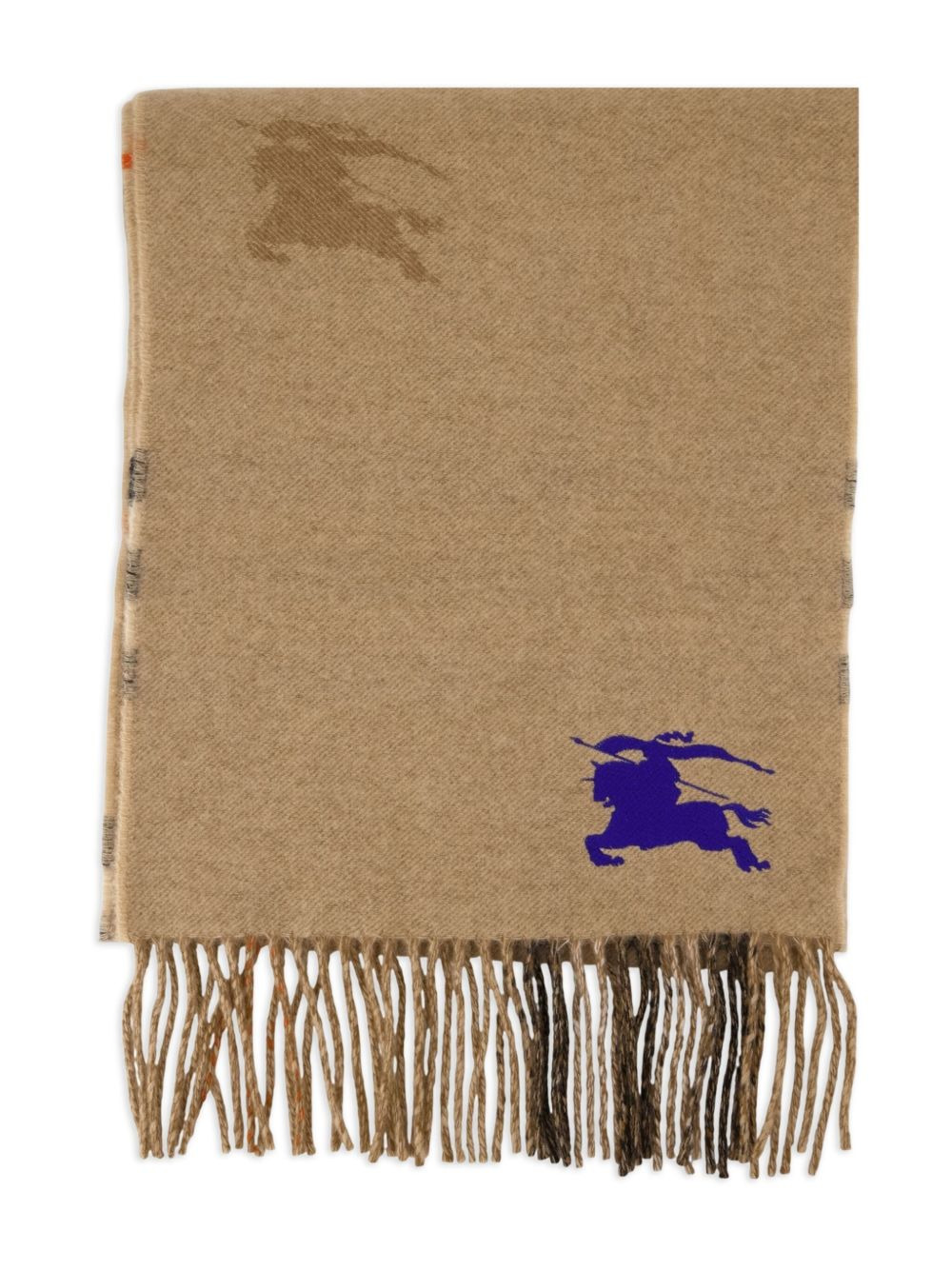 knight-logo fringe scarf - 2