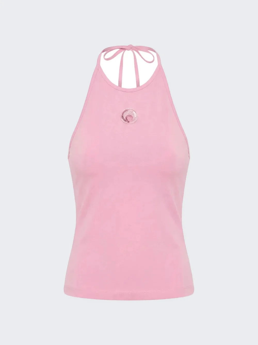 Pearl Logo Halter Top Pink - 1