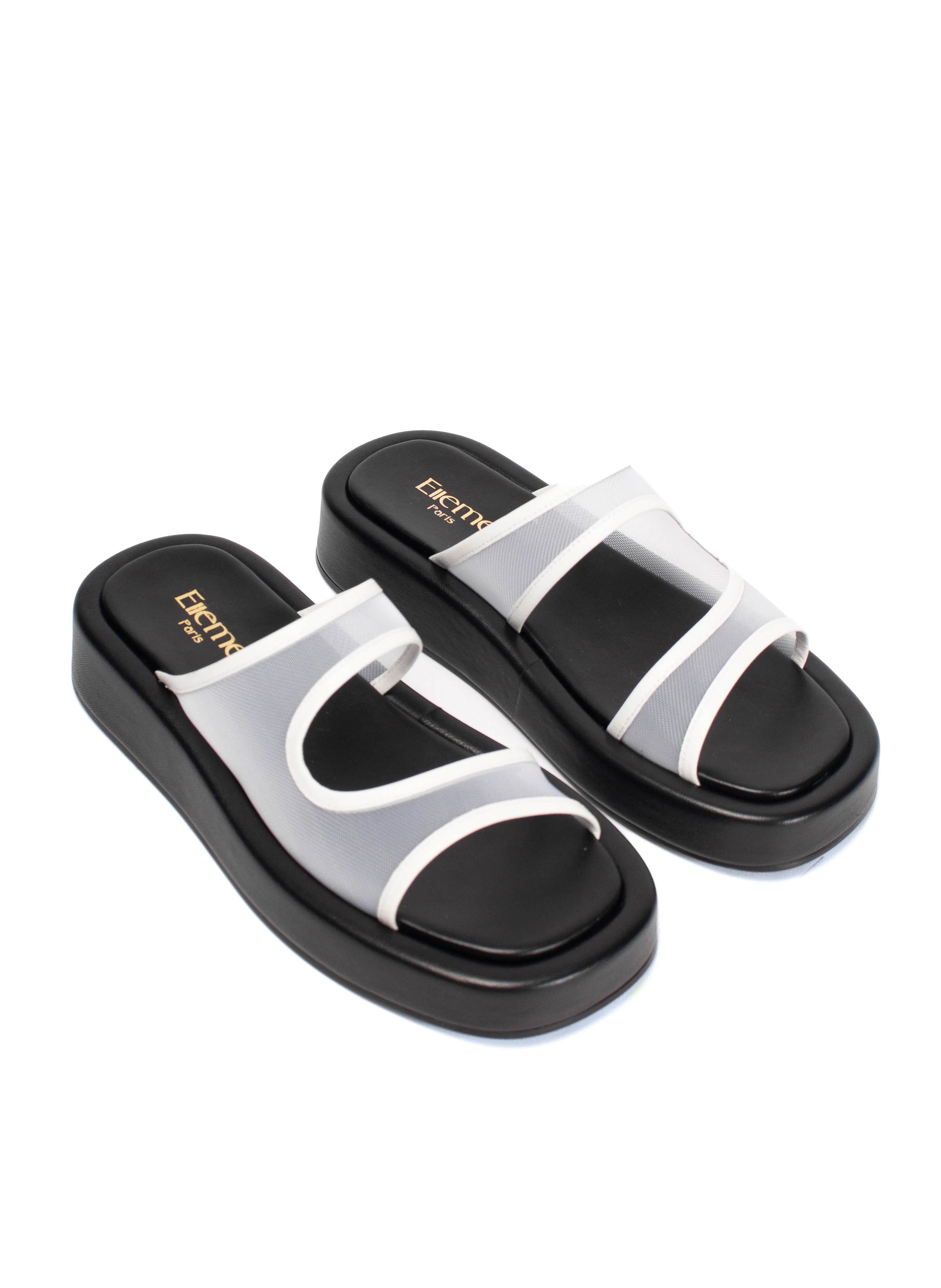 Gemini Slipper Mesh Fabric Black and White - 2