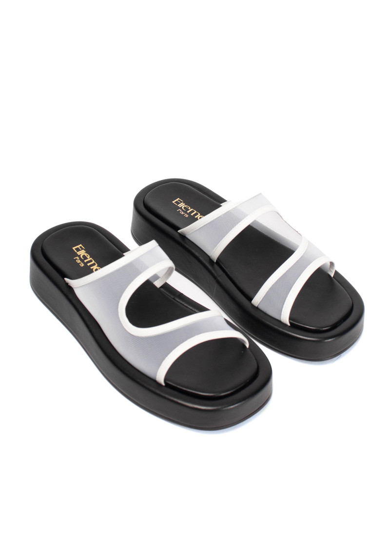 Gemini Slipper Mesh Fabric Black and White 2