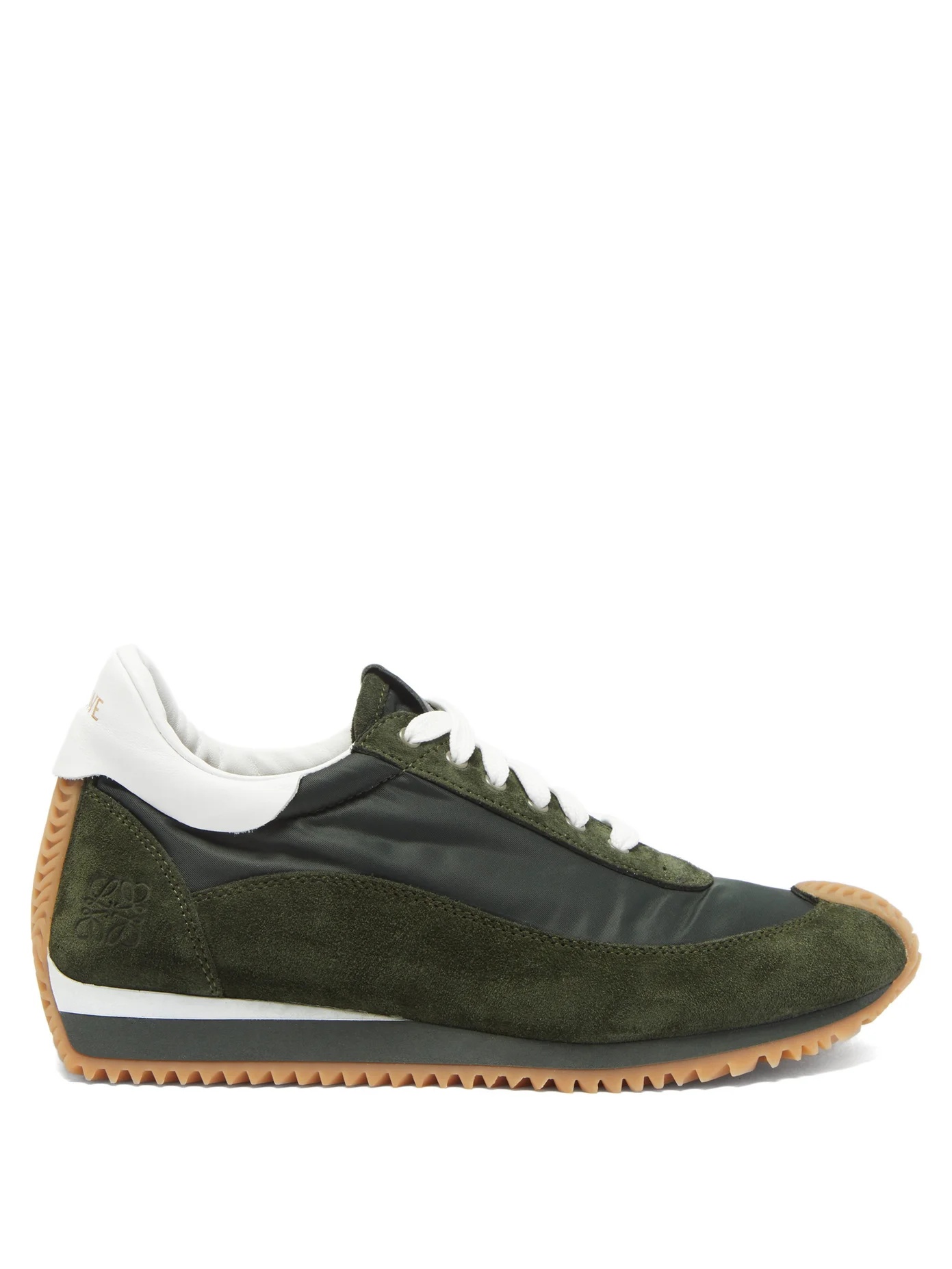 Dune Anagram-debossed shell and suede trainers - 1