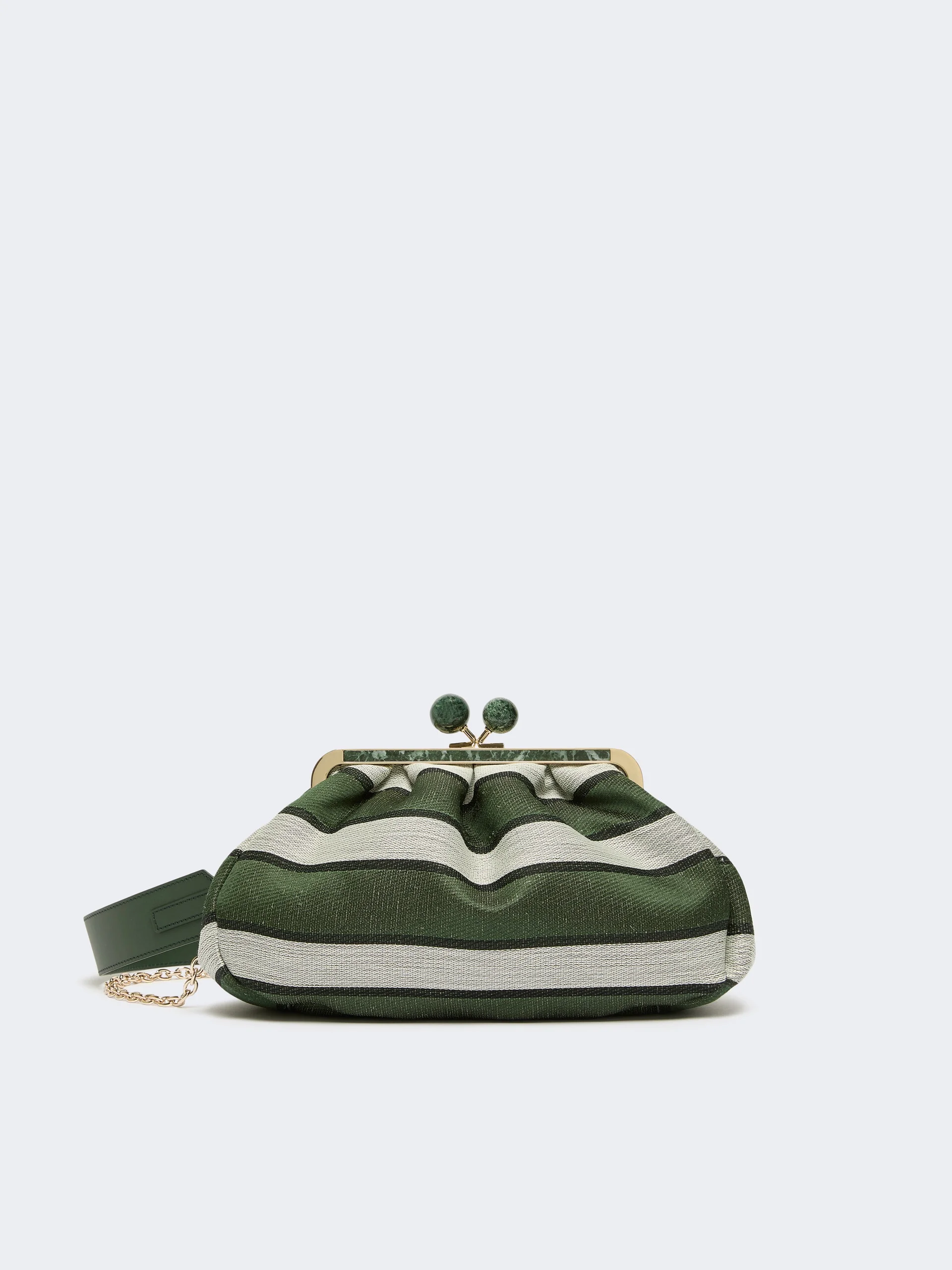 ITALIANROOTSM Medium Pasticcino Bag in linen, silk and cotton jacquard - SAGE GREEN - 1