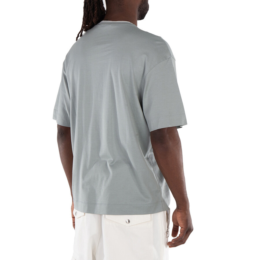 Emporio Armani Silver Logo Embroidered T-Shirt - 3