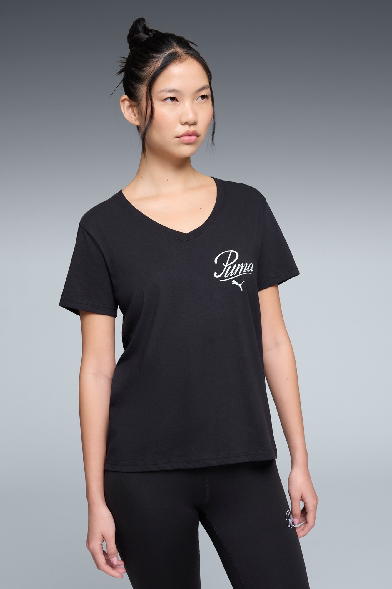 Essentials Script V-Neck Tee Women - 3
