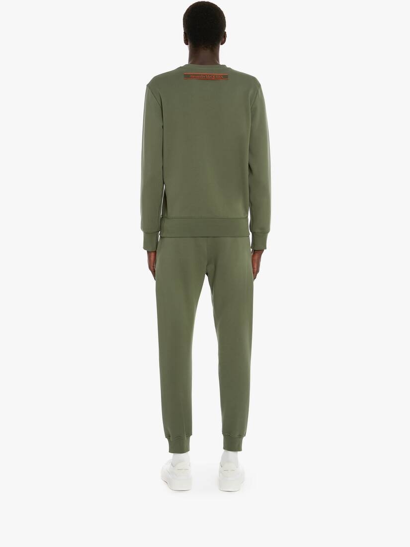 Selvedge Logo Tape Detail Joggers in Khaki - 4