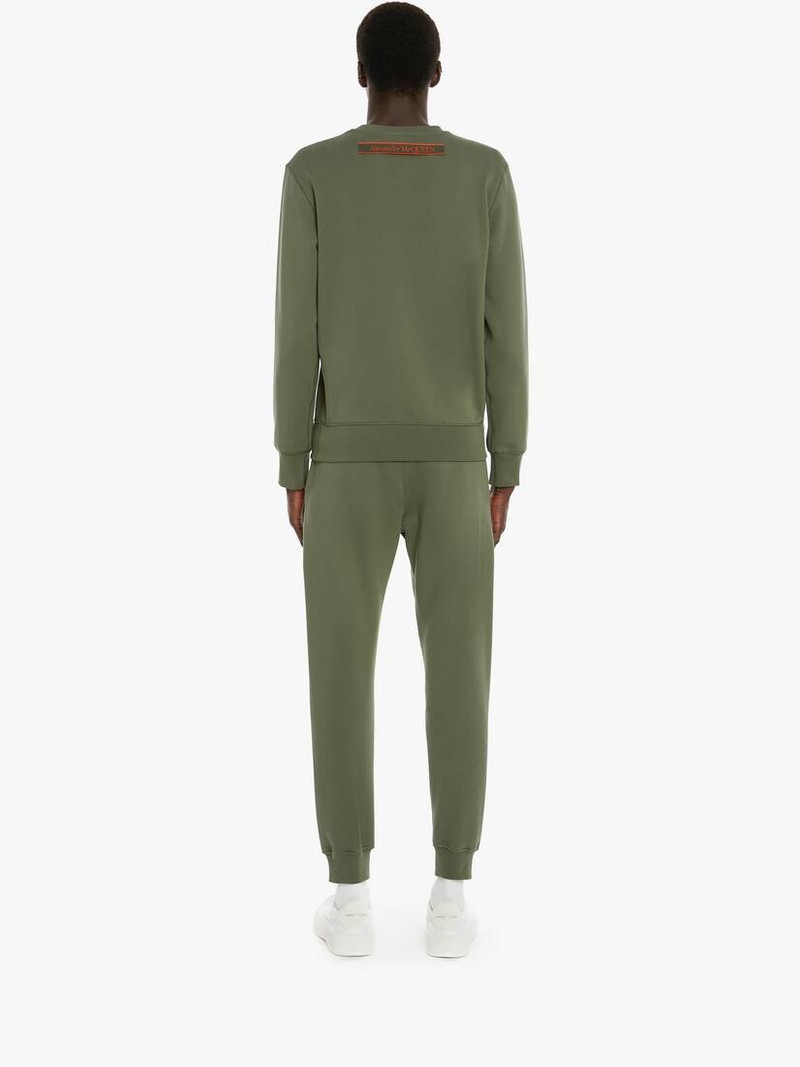 Selvedge 로고 테이프 세부 Joggers 에 Khaki 4