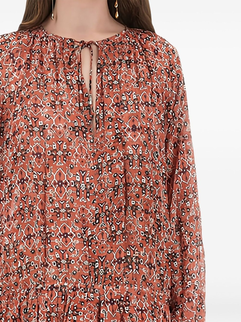 Isabel Marant Étoile tie-neck patterned mini dress outlook
