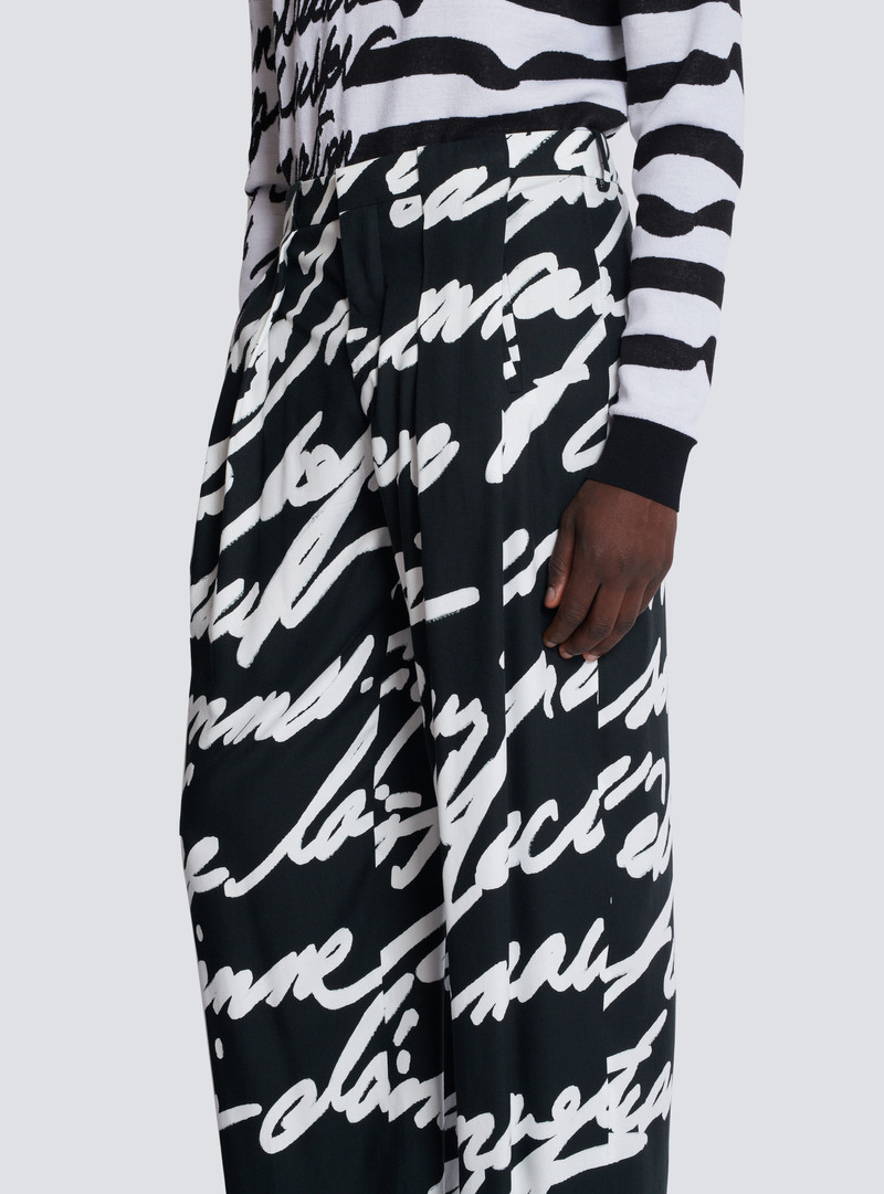 Pleated trousers with "Love Letter" print 6