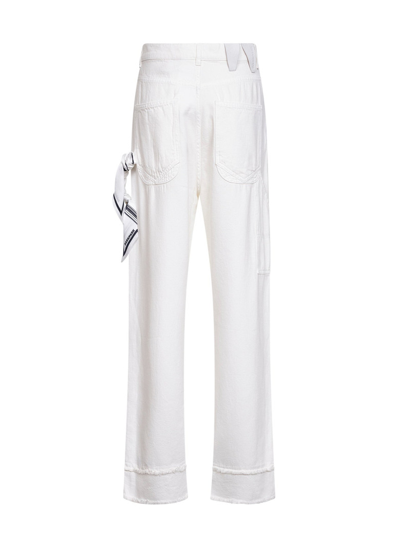 DARKPARK White denim Lisa carpenter jeans with scarf outlook