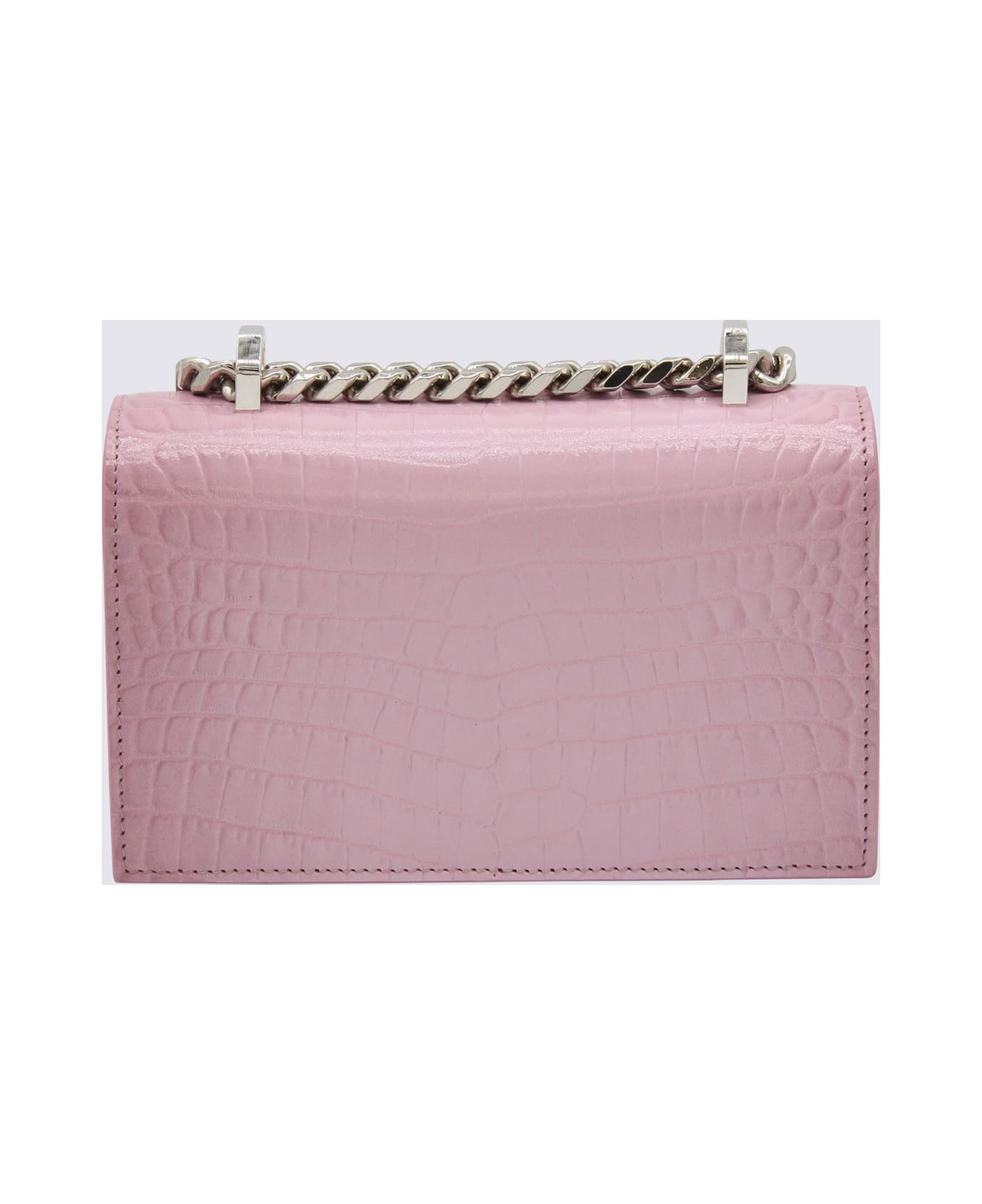 Pink Leather Jewelled Satchel Mini Shoulder Bag - 2