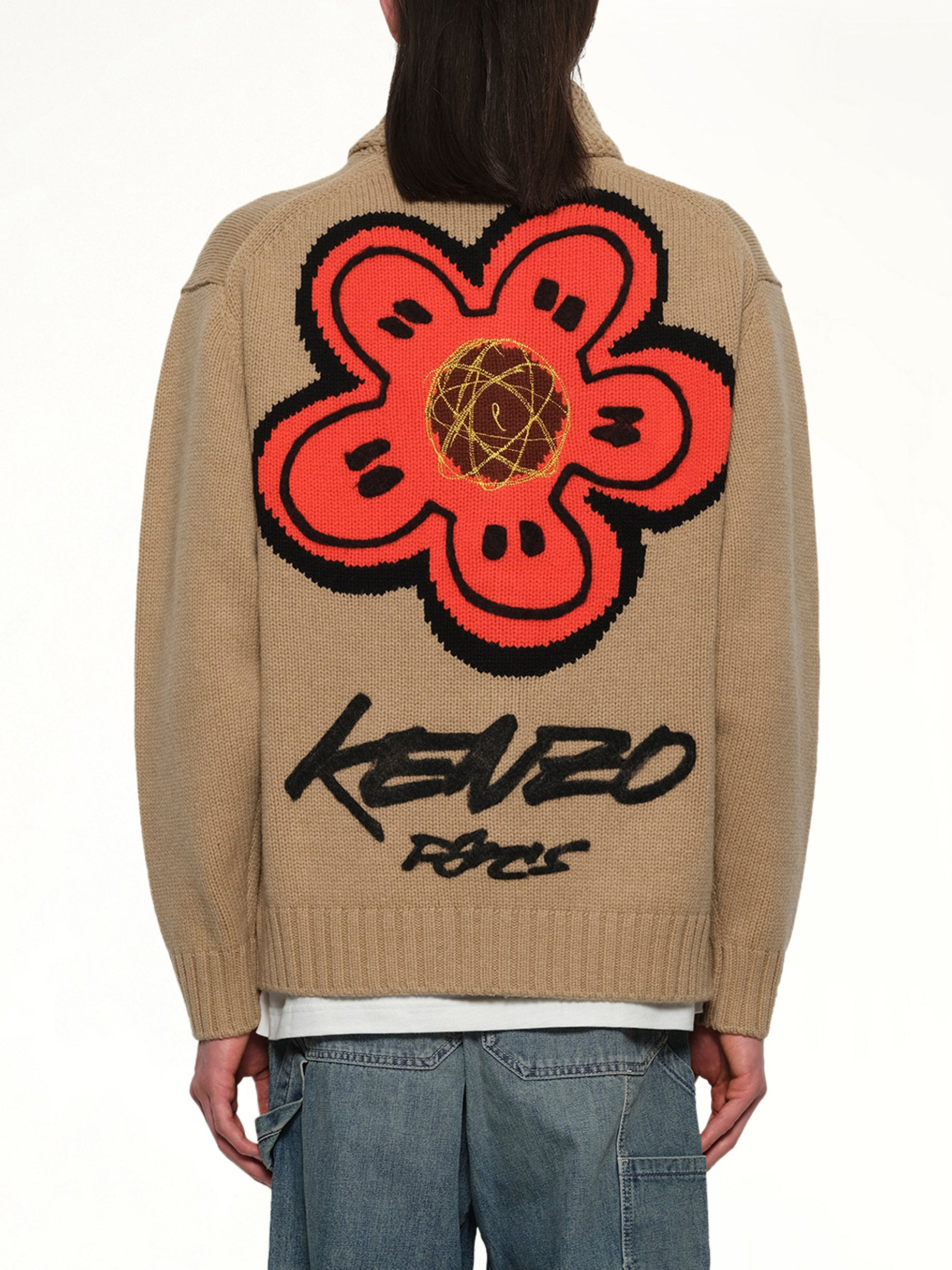Rws Kenzo Futura Zipped Cardigan in Beige - 5