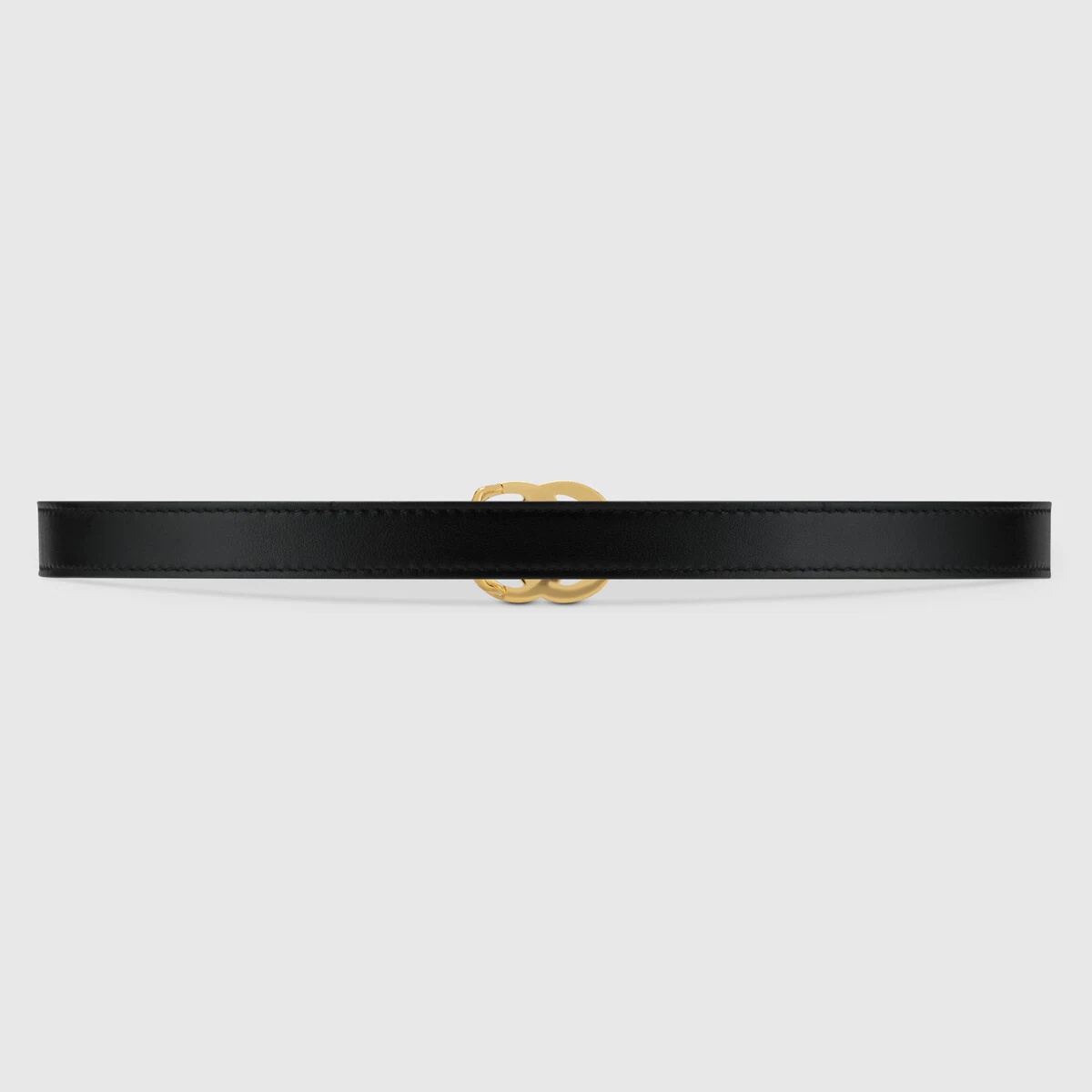 GG Marmont thin leather belt with shiny buckle - 4