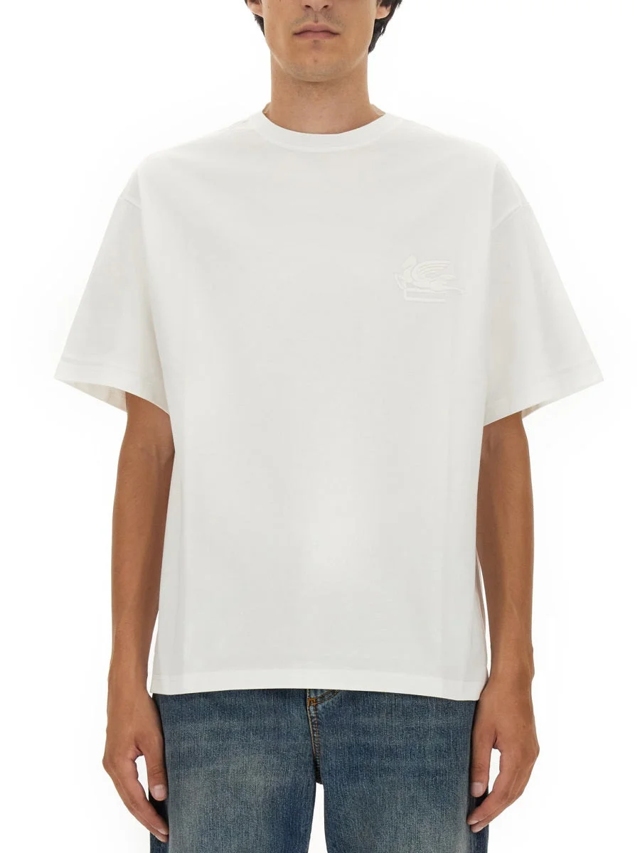 Etro Men T-Shirt With Pegasus Embroidery - 1