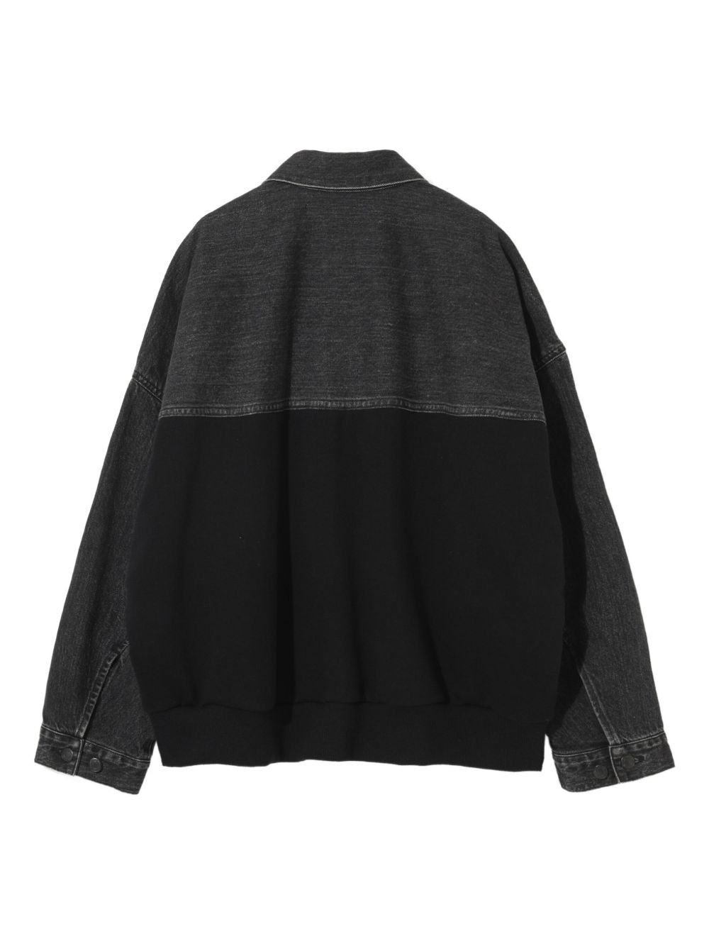 denim-panelled cotton jacket - 2