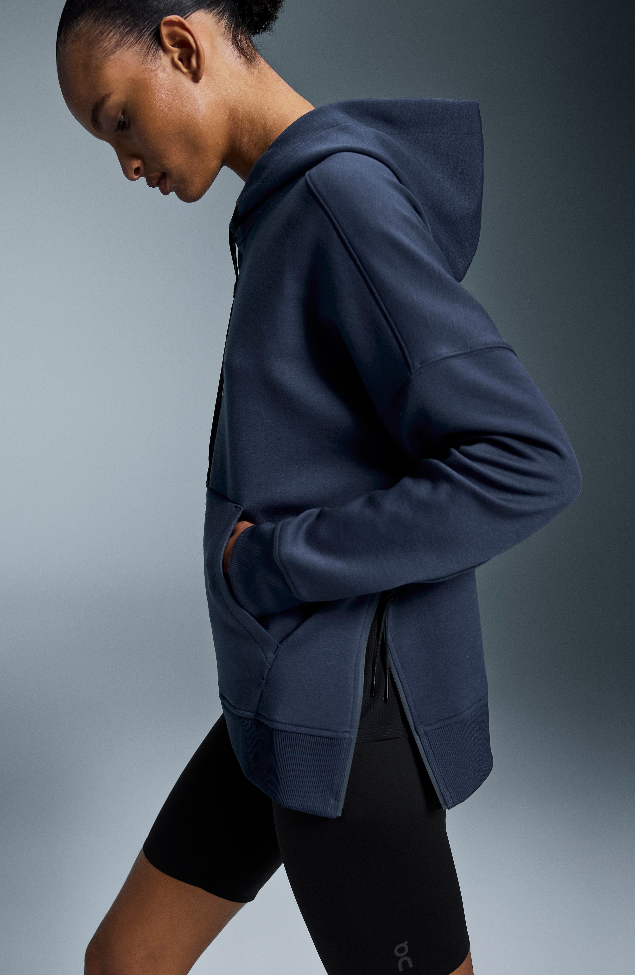 On Recycled Polyester Blend Hoodie in Midnight at Nordstrom - 3
