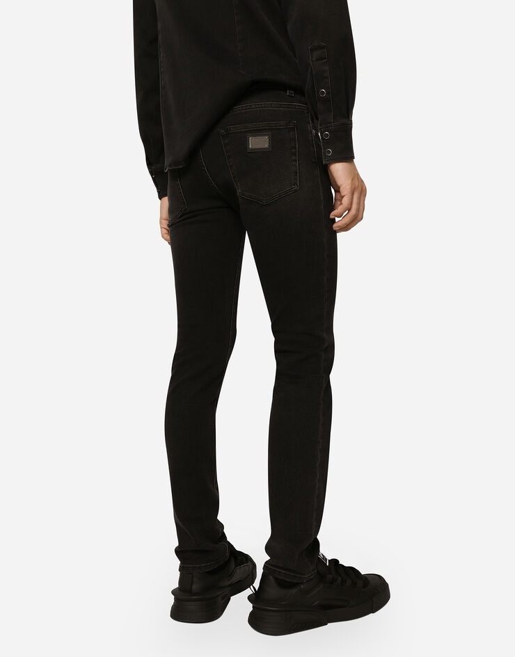 Gray wash skinny stretch jeans - 3