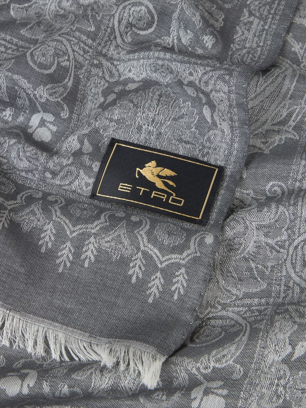 paisley-pattern fringed scarf - 2