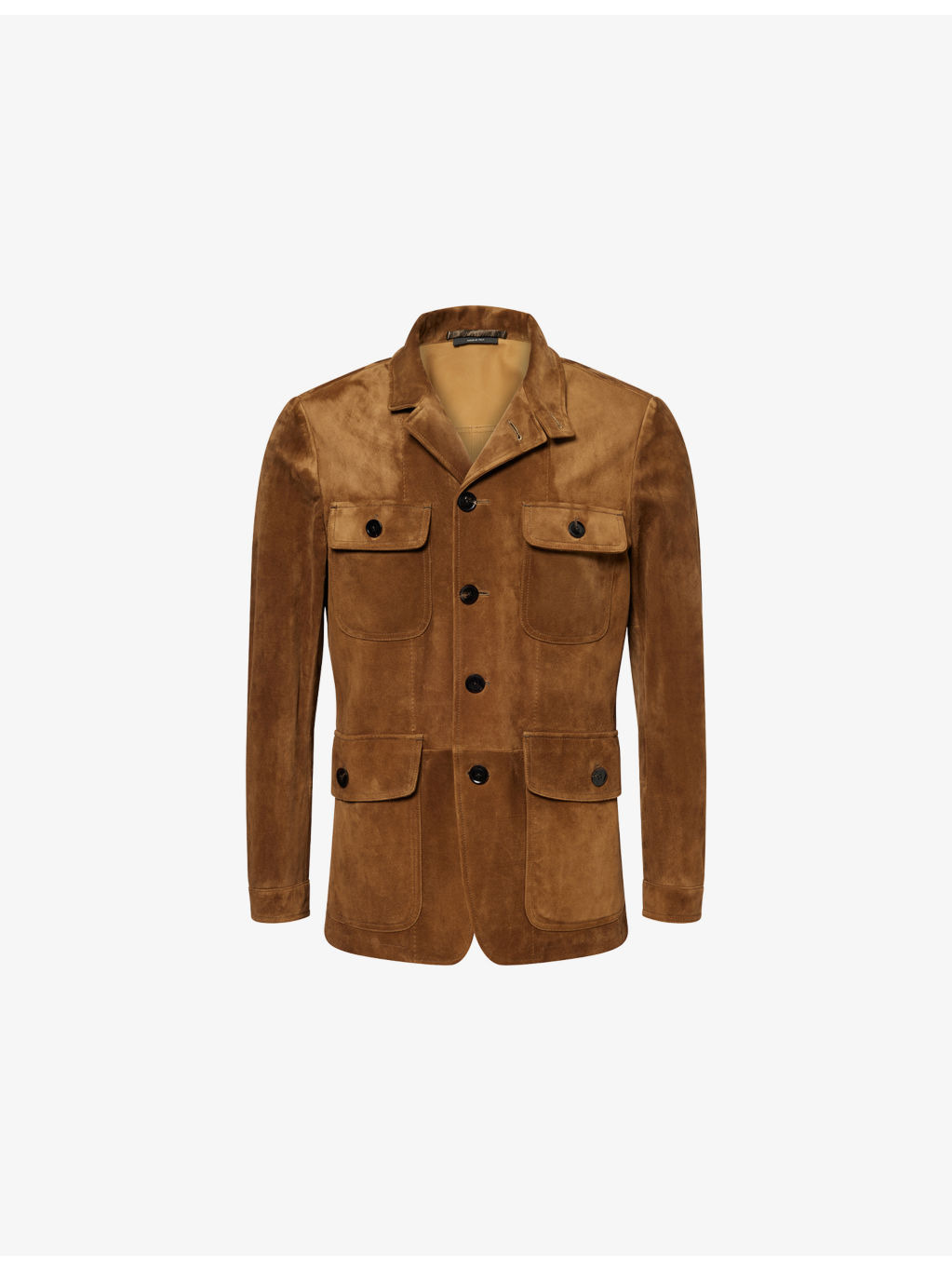Military Flap-Pocket Suede Military Jacket - 1