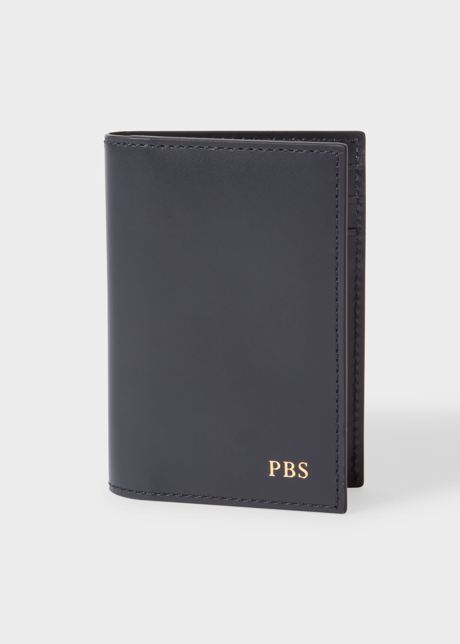 Leather Monogrammed Credit Card Wallet - 1
