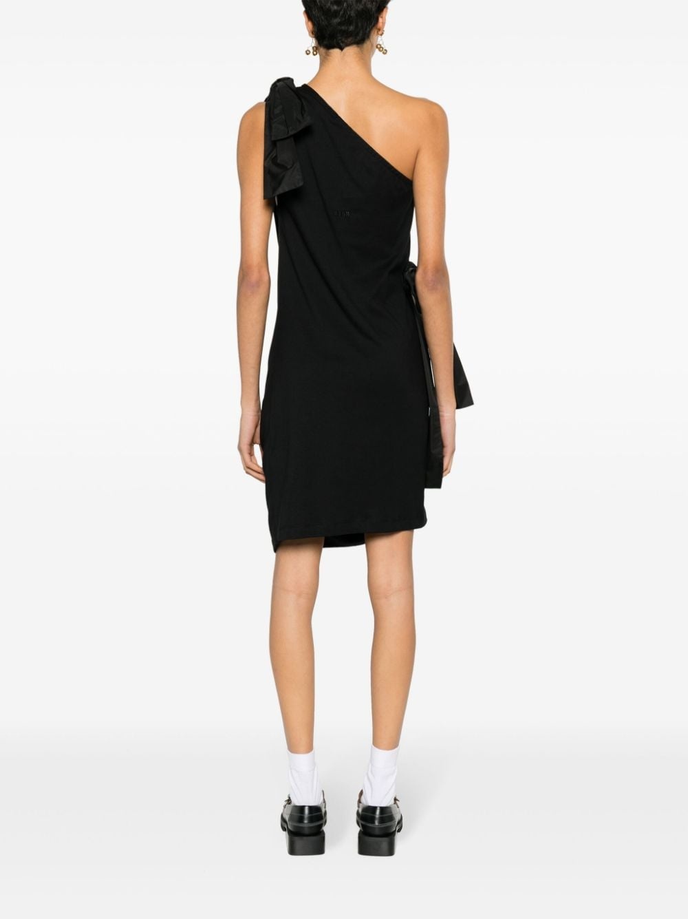 one-shoulder bow-detailed dress - 4