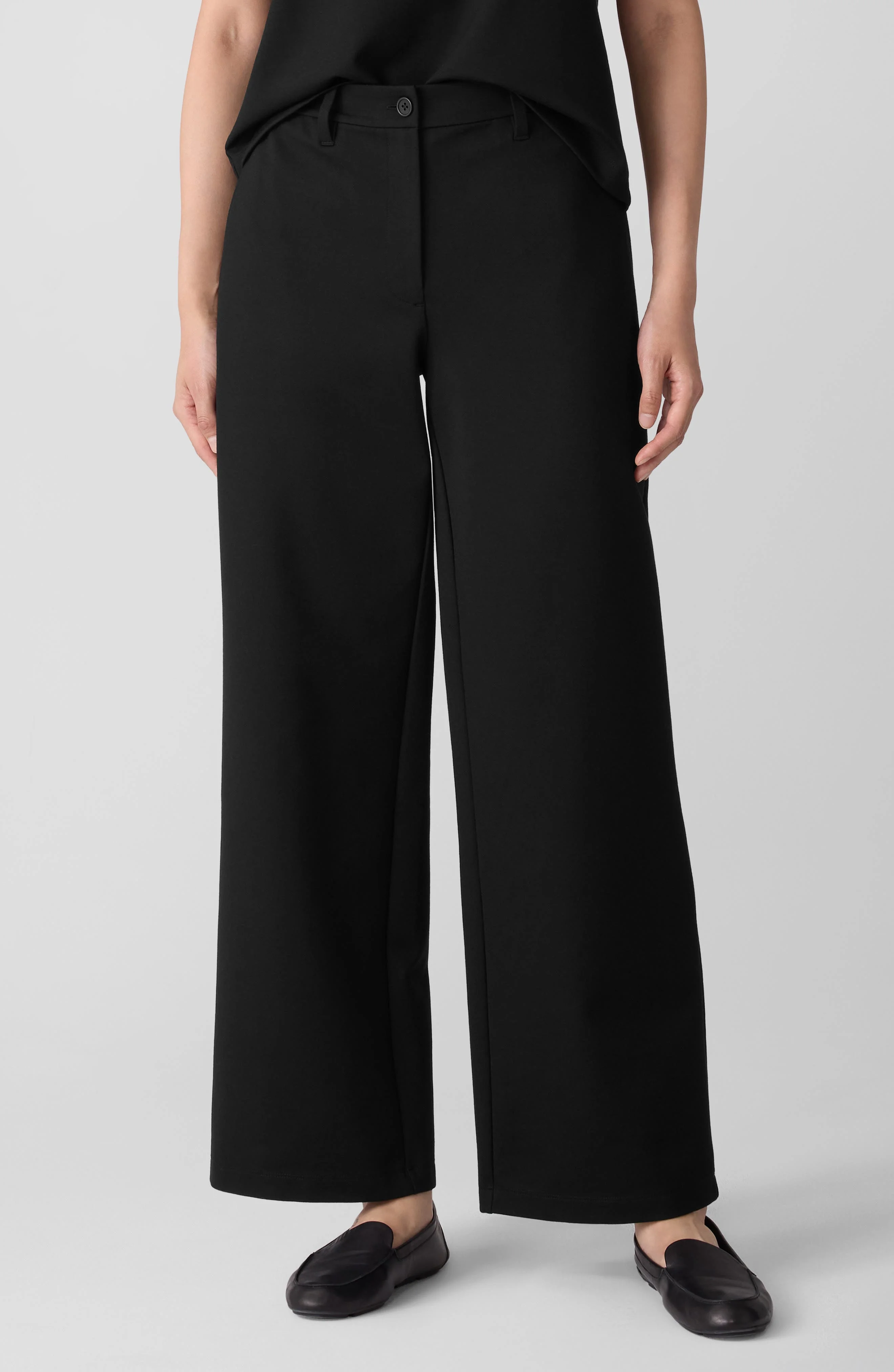 Eileen Fisher High Waist Wide Leg Pants in Black at Nordstrom - 1