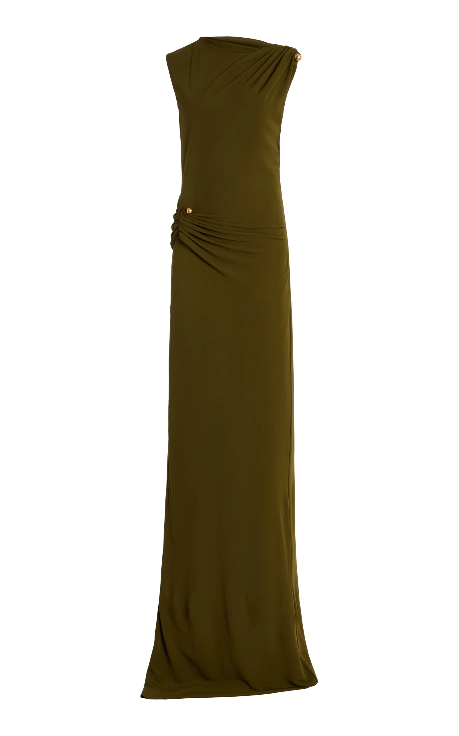 Izola Open-Back Draped Jersey Maxi Dress green - 1