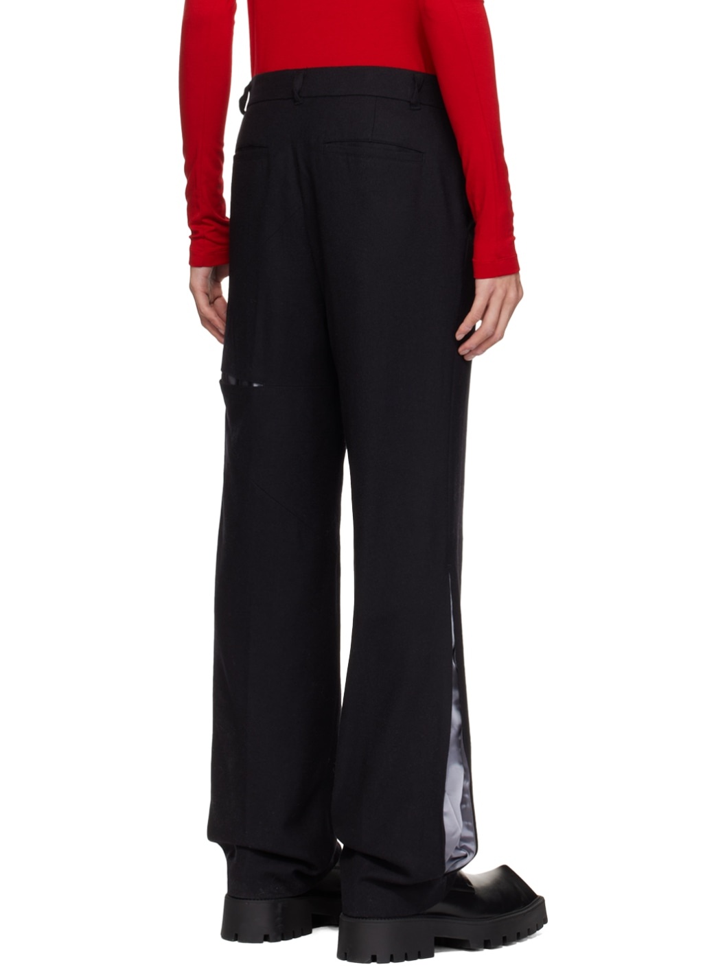 Black Cutout Trousers - 3