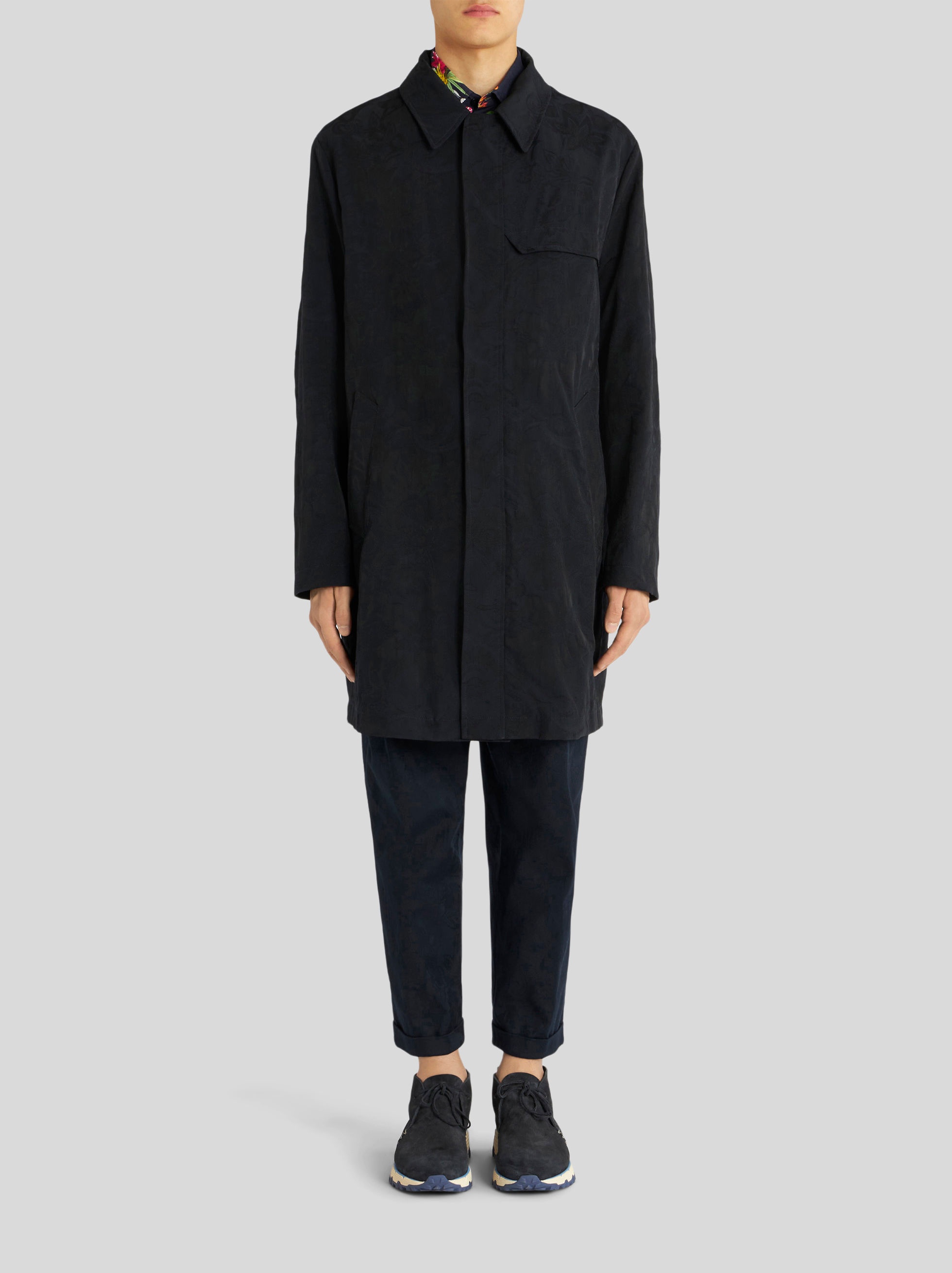 PAISLEY DESIGN JACQUARD TRENCH COAT - 3