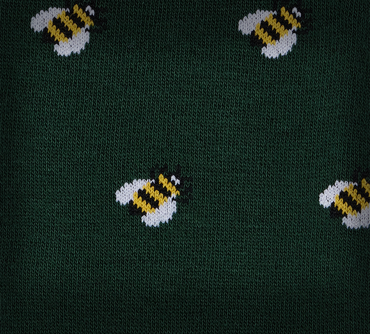 Dark Green 'Bee' Pattern Socks - 4