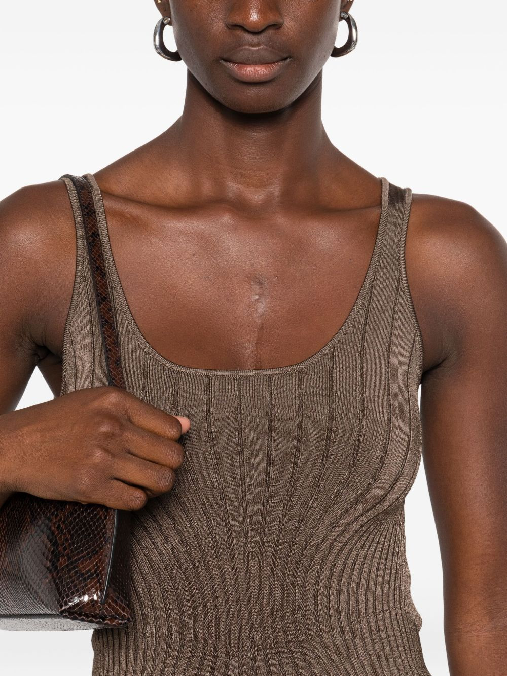 ribbed square-neck top - 5