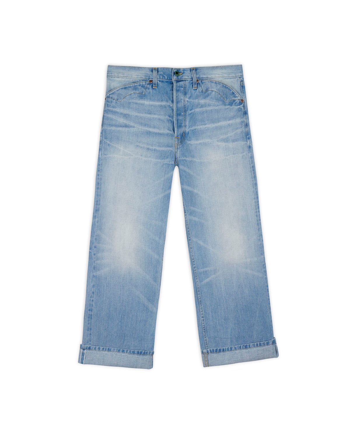 Type 00 14.1oz Selvedge Denim Pant - Light Washed Indigo - 3