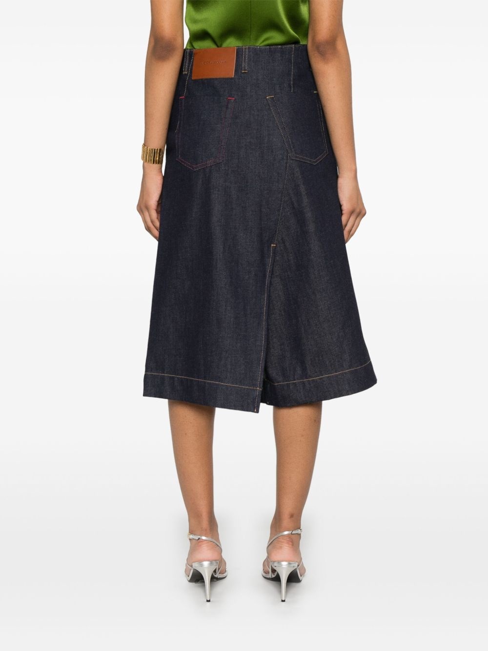 denim midi skirt - 4