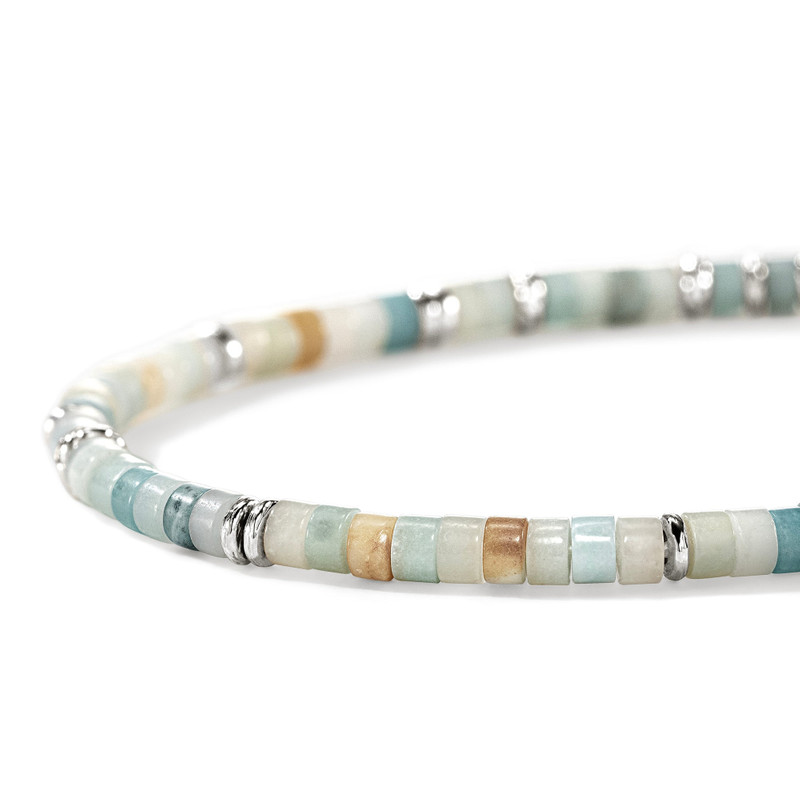 JOHN HARDY Ocean Heishi Bracelet, Sterling Silver, Multi Color Quartzite, 4MM outlook