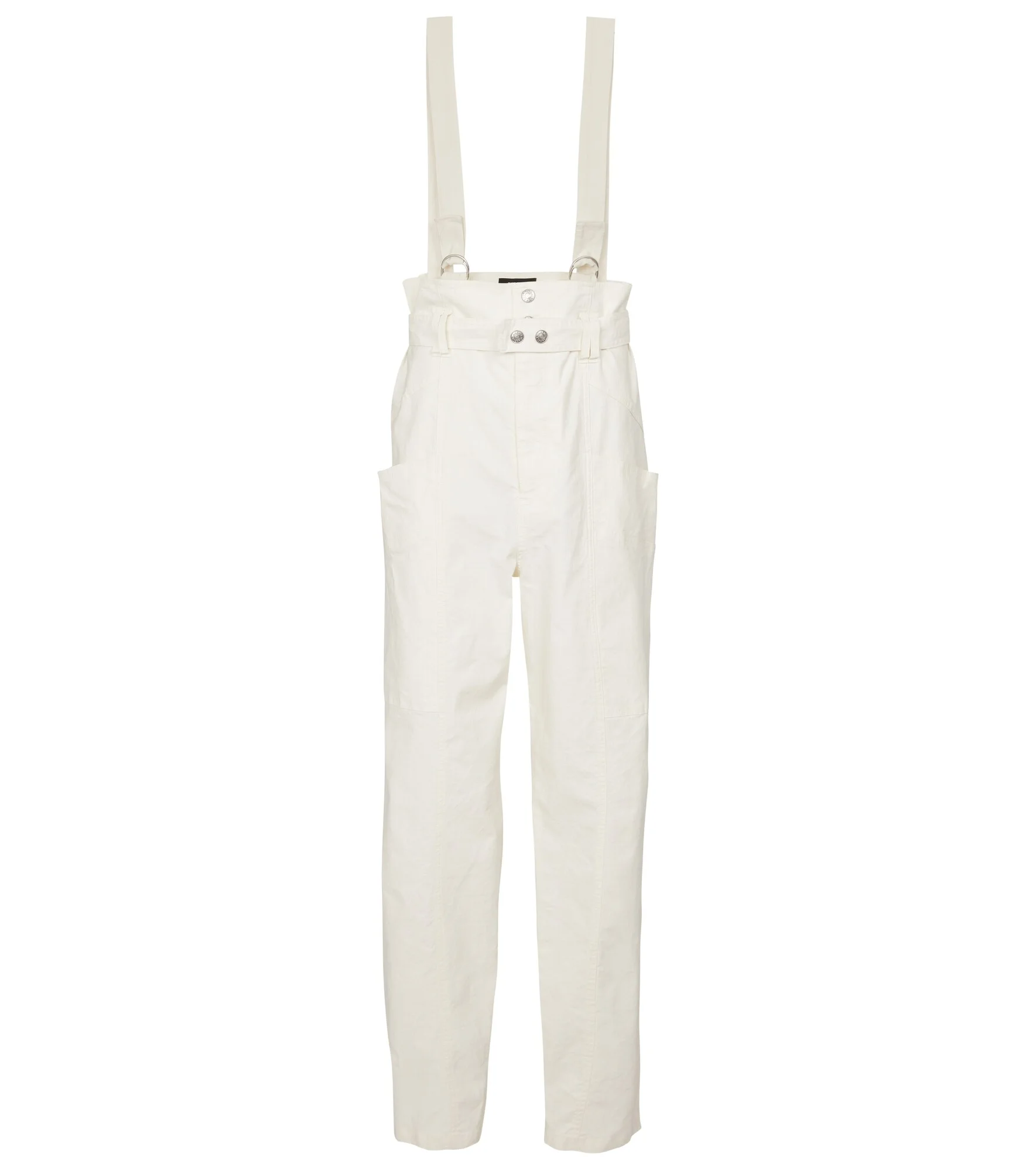 Ekla linen and cotton suspender pants - 1